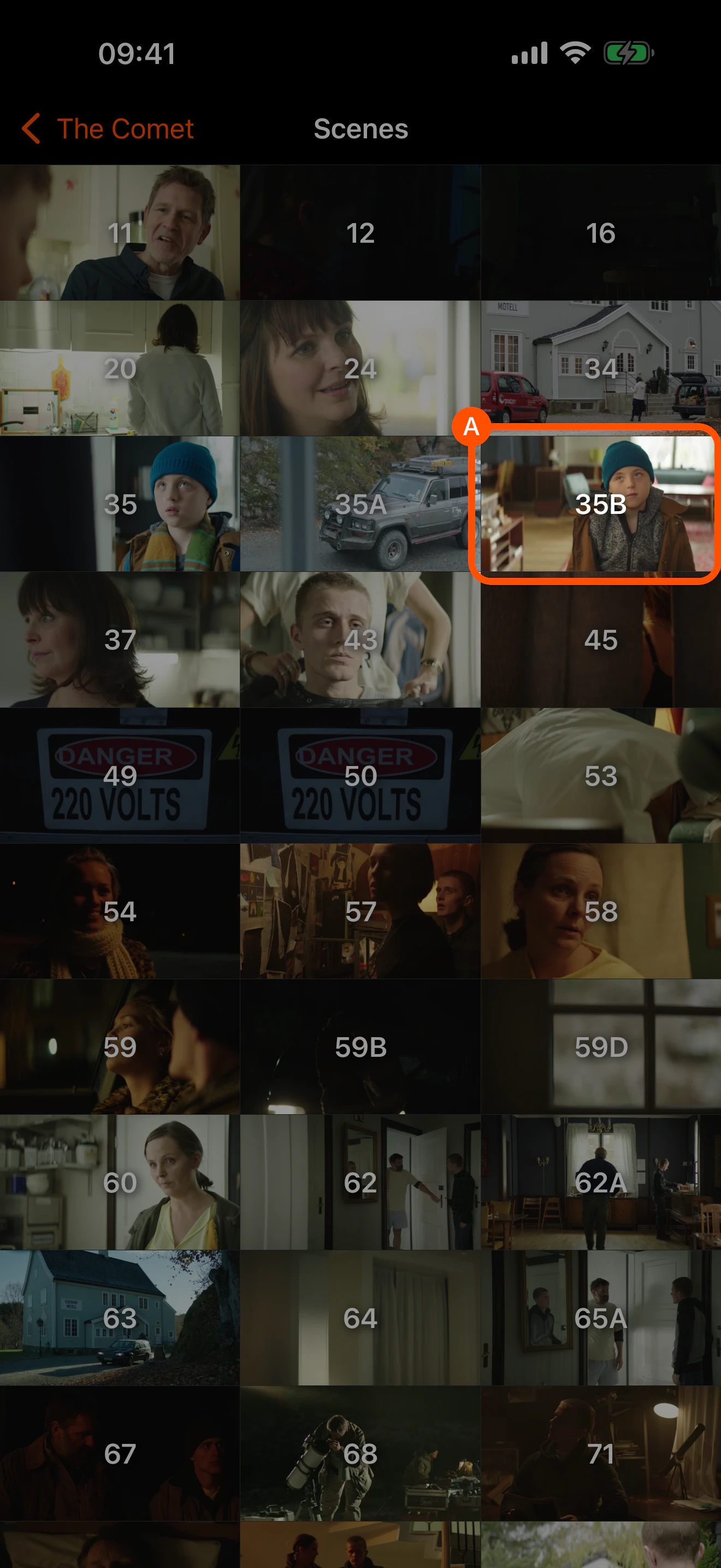 Scene list
