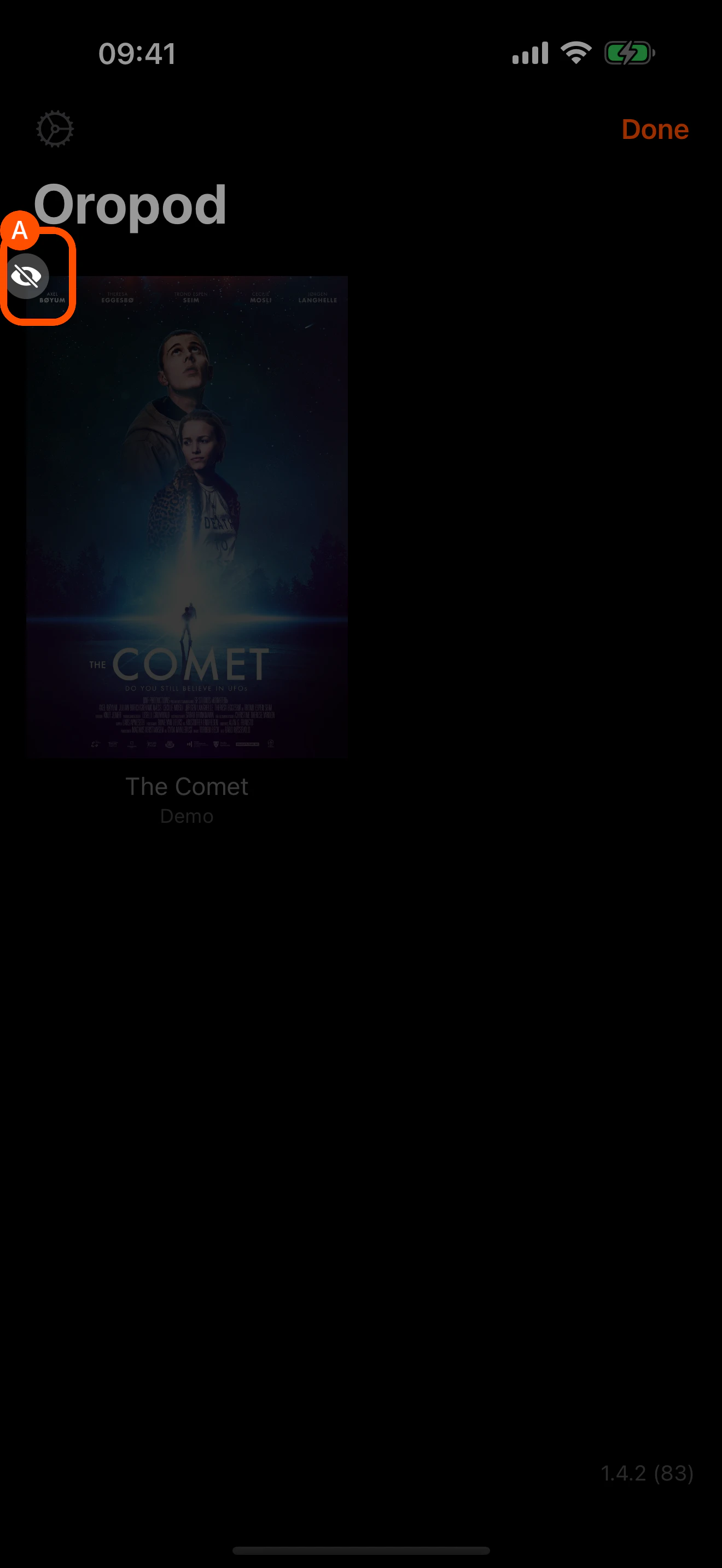 The project list while editing