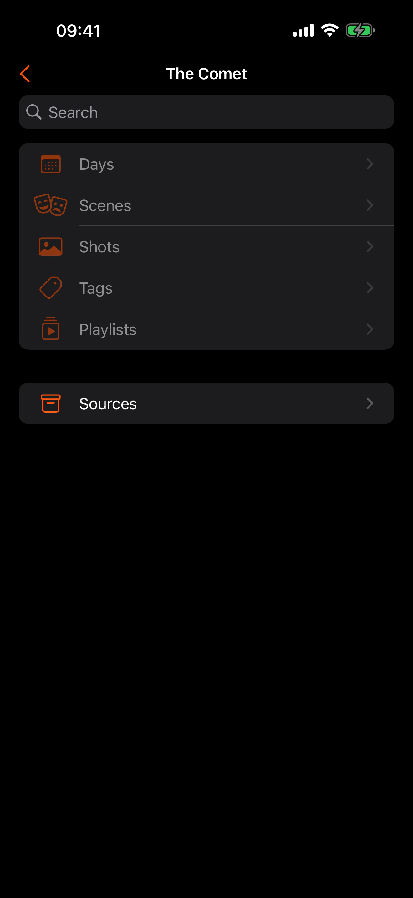 A project with files but no metadata yet