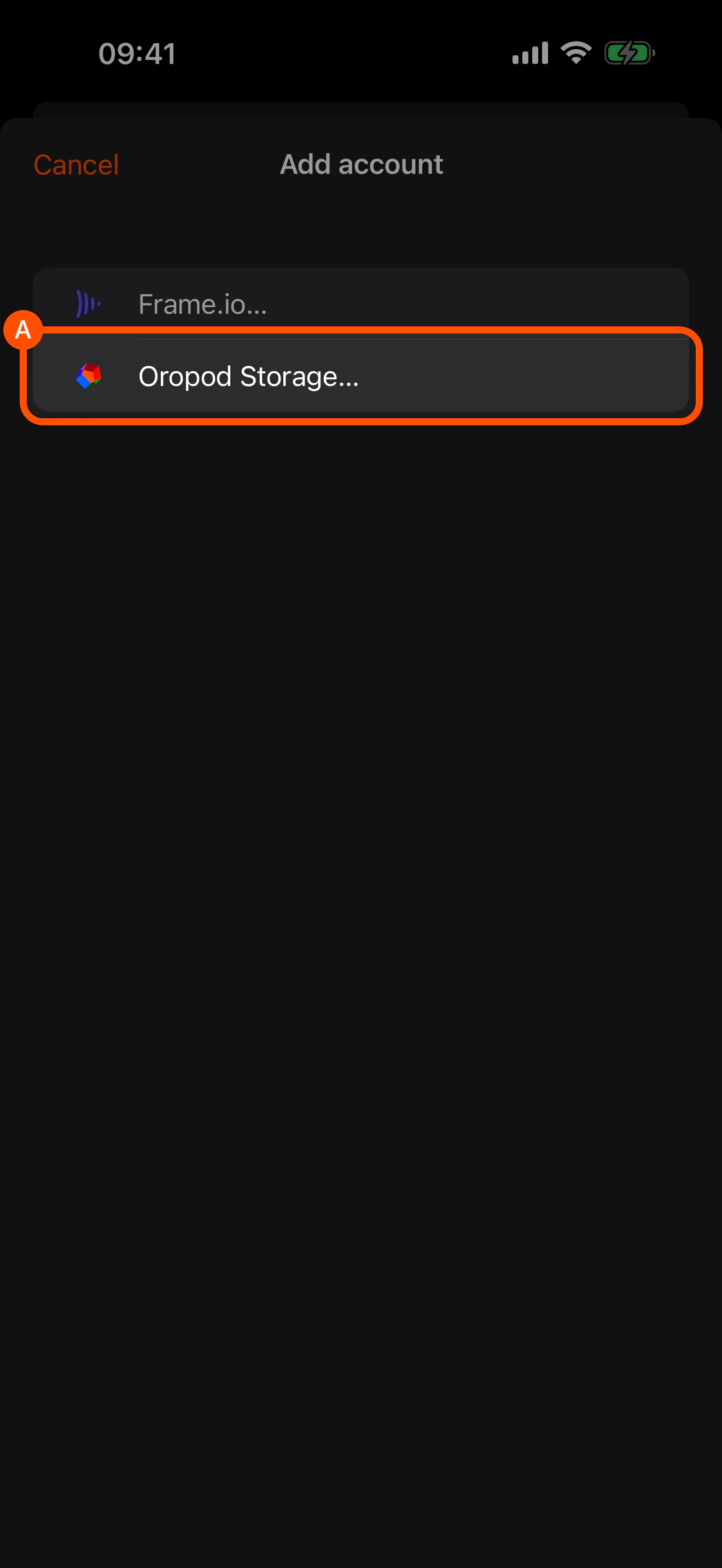 Choosing which kind of account to add
