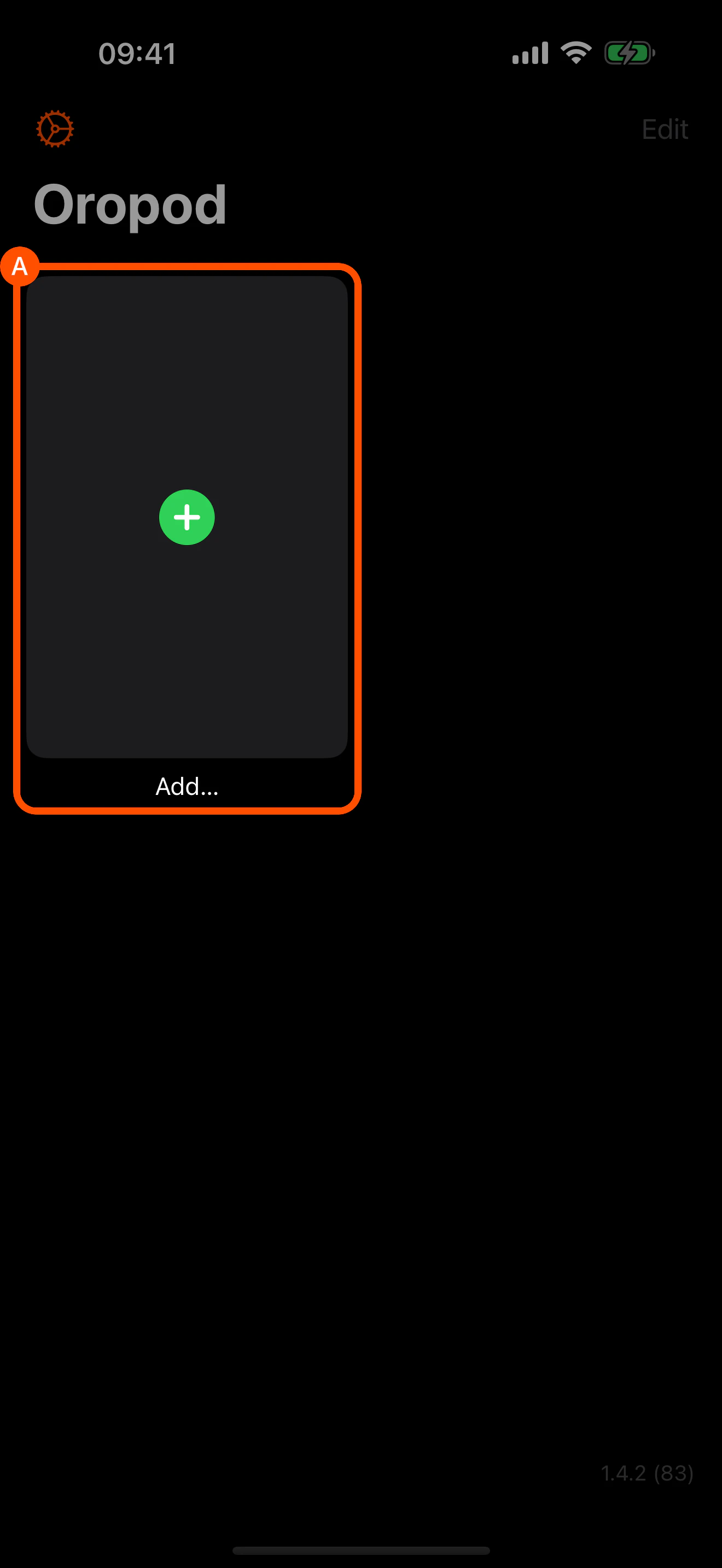 The project list with a hidden project